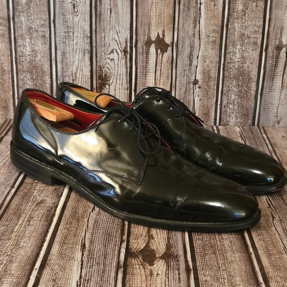 Sz 15 B Mens Allen Edmonds Spencer Black Patent Leather Tuxedo Formal Shoes main image 4
